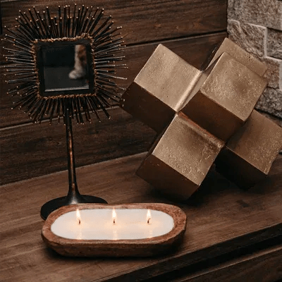 3 - Wick Dough Bowl Candle By The Fire - Handcrafted Soy Candle for Warm Ambiance - Ignara Living