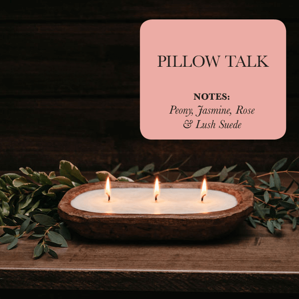 3 - Wick Soy Candle in Dough Bowl - Pillow Talk Scent - Ignara Living